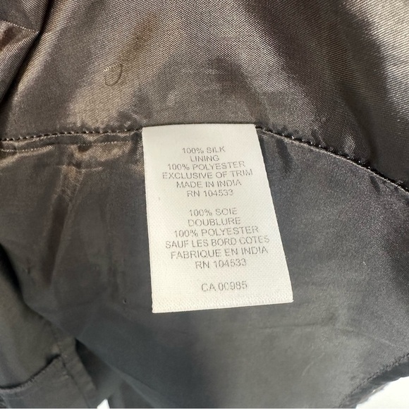 Nanette Lepore Dress Size 12 Gray/Brown Embroidered Silk Cut Out Floral - Picture 7 of 9